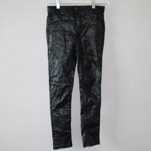 Girls SO Kohls Glittery Black Pants Stretchy Sparkly Pants with Adjustable Waist